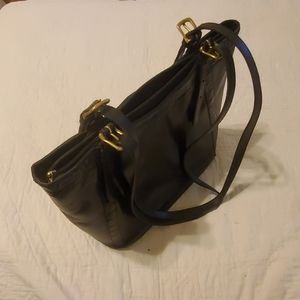 Brahmin Large Black Leather Tote Bag Purse